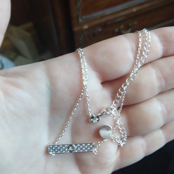 Manifest good bar necklace fortune and frame sterling silver 925 - Picture 4 of 4